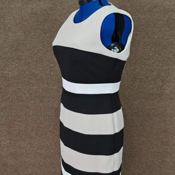 Tommy Hilfiger Colorblock Stripe Crepe Sheath Dress Sz 14 Pre Owned - Picture 3 of 7